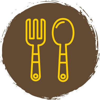 Çatal ve kaşık, bebek çatal ve kaşık vektör çizimi