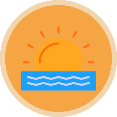 Gün doğumu ikon vektör çizimi tasarımı