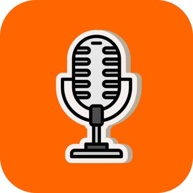 mikrofon simgesi, vektör illüstrasyonu basit tasarım