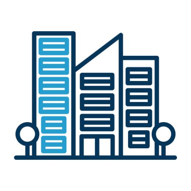 bina simgesi, basit vektör illüstrasyonu