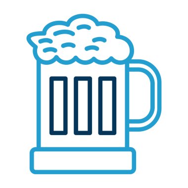 Bir bardak bira ikonu, vektör illüstrasyonu basit tasarım