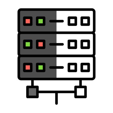 sunucu simgesi, vektör illüstrasyonu basit tasarım