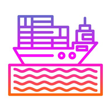 Kargo gemisi kutsal kişilerin resmi, vektör çizim