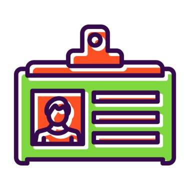 Kimlik kartı web simgesi, vektör illüstrasyonu 