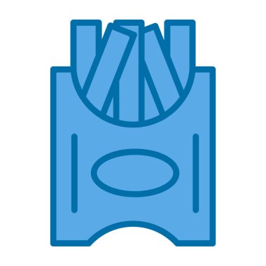 Patates kızartması düz simgesi, vektör çizimi basit tasarım