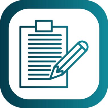 Kalem simgeli defter, vektör illüstrasyonlu basit tasarım