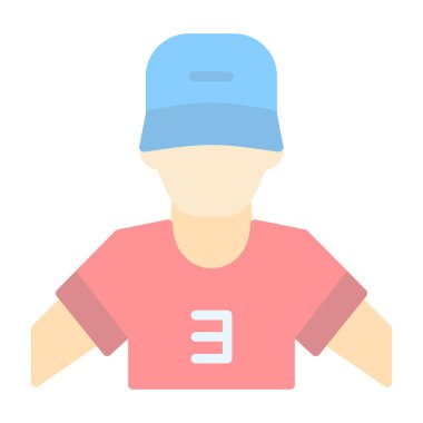 Beyzbol oyuncusu simgesi, vektör illüstrasyonu