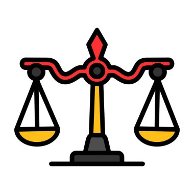 Ölçek simgesi, vektör illüstrasyonu basit tasarım