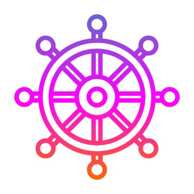 Tekerlek simgesinin vektör illüstrasyonu