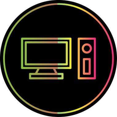 pc bilgisayar simgesinin vektör illüstrasyonu 