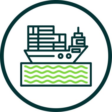 Kargo gemisi kutsal kişilerin resmi, vektör çizim