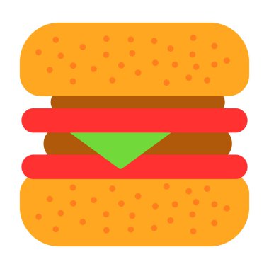 Hamburger fast food vektör illüstrasyonu basit tasarım