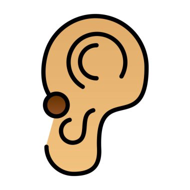 Kulak ikonu. Web için kulak vektörü simgelerinin özet çizimi