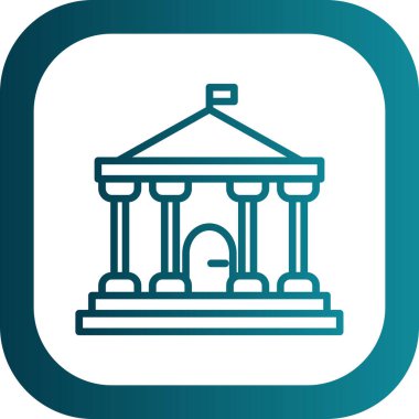 Parlamento binası simgesi, vektör illüstrasyonu basit tasarım