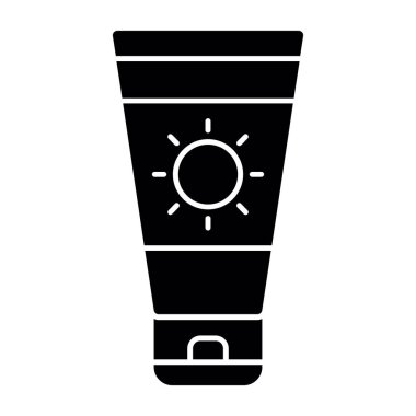 Güneş kremi simge vektör çizim