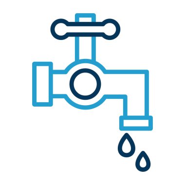 Musluk simgesi izole edilmiş vektör illüstrasyonu  