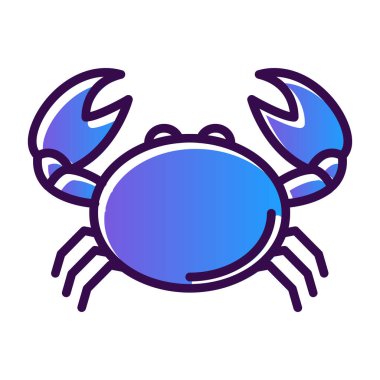 Yengeç simgesi vektör illüstrasyonu 