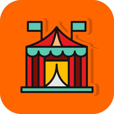 Sirk çadırı simgesi basit tasarım illüstrasyonu