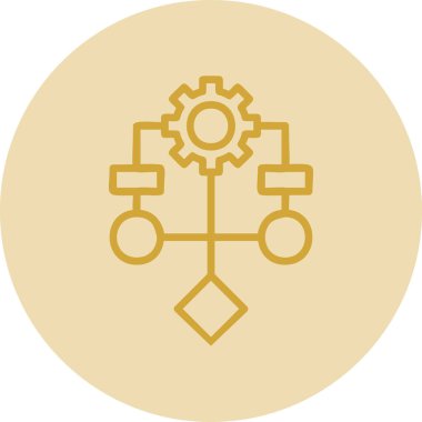 Algoritma ağ simgesi, vektör illüstrasyonu 