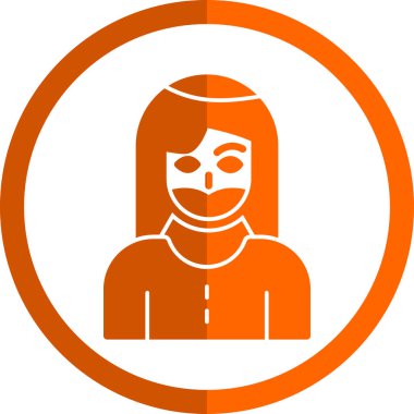 Sakallı kadın simgesi, vektör illüstrasyonu