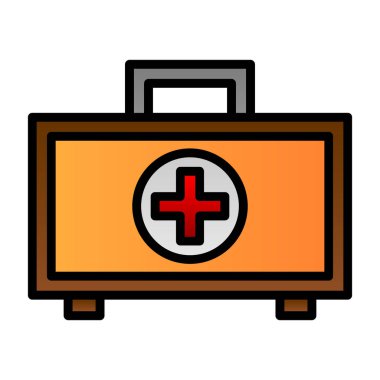 Basit düz ilk yardım kiti vektör illüstrasyonu