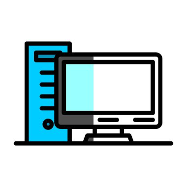 pc bilgisayar simgesinin vektör illüstrasyonu 