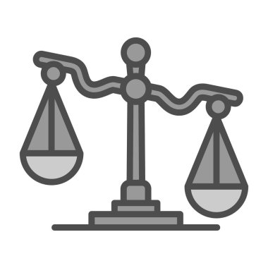 Adalet Ölçekleri simgesi web basit illüstrasyon