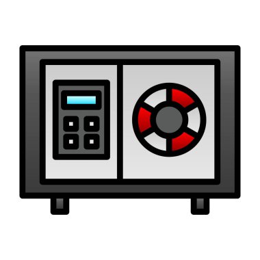 Güvenli kutu simgesi, vektör illüstrasyonu basit tasarım