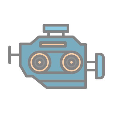 motor simgesi, vektör illüstrasyonu basit tasarım