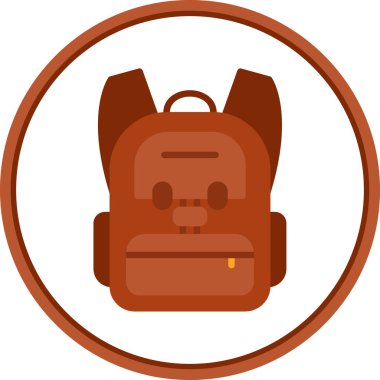 sırt çantası simgesi, grafik tasarımı, vektör illüstrasyonu 