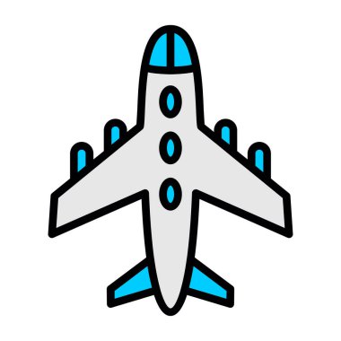 uçak ikonu vektör illüstrasyonu 