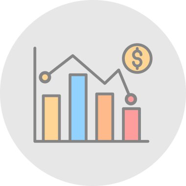 Pazar dalgalanması simgesi, vektör illüstrasyonu