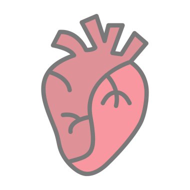 İnsan kalbi simgesi, vektör illüstrasyonu basit tasarım