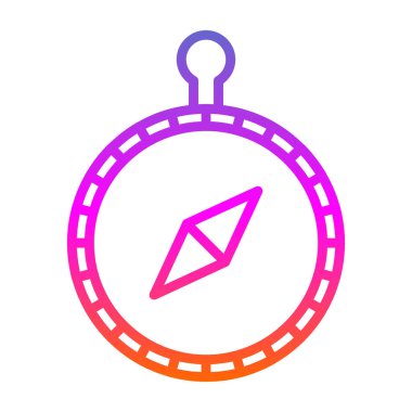 pusula düz simgesi, vektör illüstrasyonu