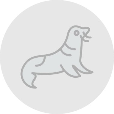 şirin fok simgesi, vektör illüstrasyonu