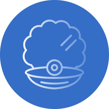 Kabuk kabuğu simgesinde inci, vektör illüstrasyonu