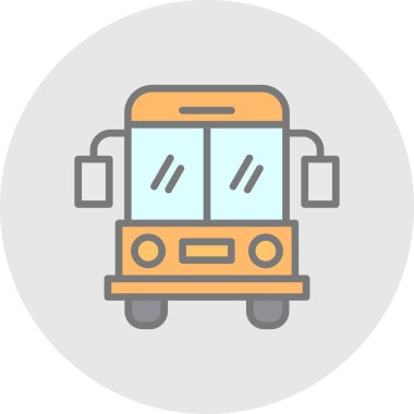 Okul servisi simgesi, vektör illüstrasyonu basit tasarım