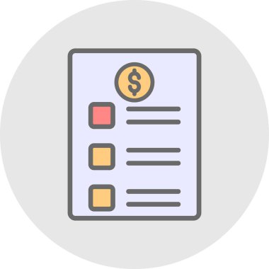 Basit Price listesi simgesi, vektör illüstrasyonu