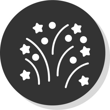 Havai fişek simgesi, vektör illüstrasyonu 