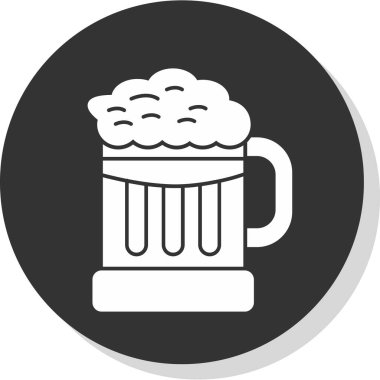 Bira kupa simgesinde düz stil 