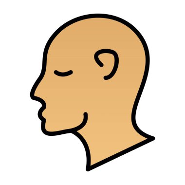 Kapalı gözlü genç erkek yüzü vektör illüstrasyon grafik tasarımı