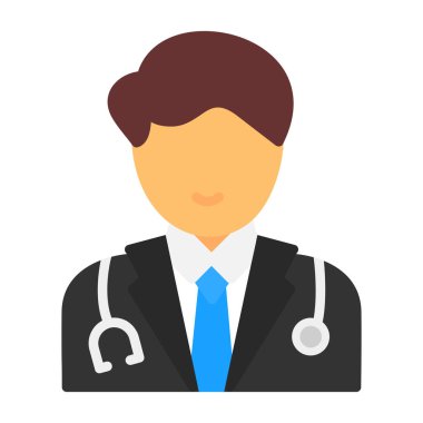 doktor avatar vektör resimleme 