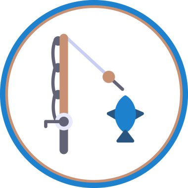 balıkçılık simgesi vektör taslağı çizimi 