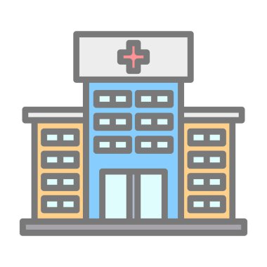 Hastane web simgesi basit illüstrasyon 