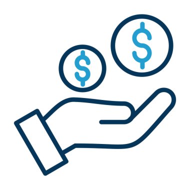 Dolar vektör ince çizgi simgesi