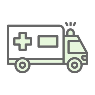 ambulans otomobili düz simge, web basit illüstrasyon
