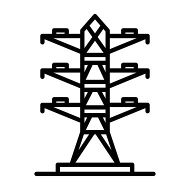 Güç direği simgesi. Web için güç vektör simgelerinin özet çizimi