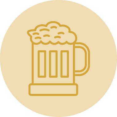 Bir bardak bira ikonu, vektör illüstrasyonu basit tasarım