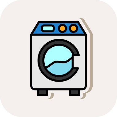 Çamaşır makinesi. Basit tasarım çizimi