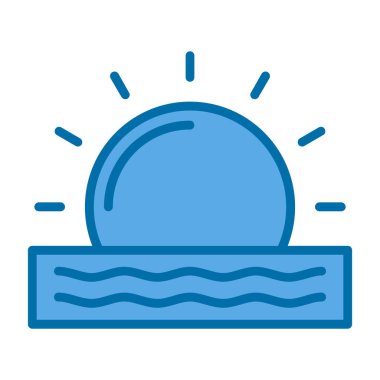 Gün doğumu ikon vektör çizimi tasarımı